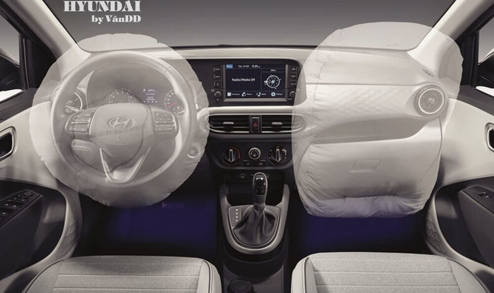 Đánh giá chi tiết Hyundai i10 2024: Tính năng và Uu điểm Hệ thống 4 túi khí trên Hyundai i10 Sedan 2024