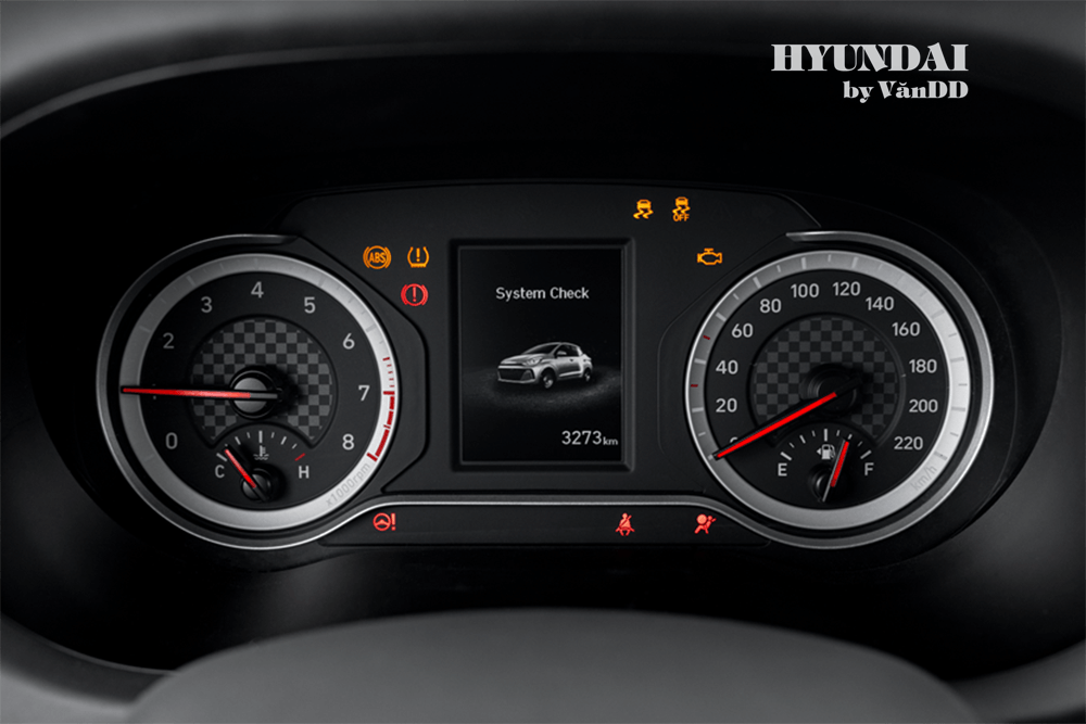 Đánh giá chi tiết Hyundai i10 2024: Tính năng và Uu điểm Màn hình thông tin mới cho phép hiển thị thông số lốp từng bánh