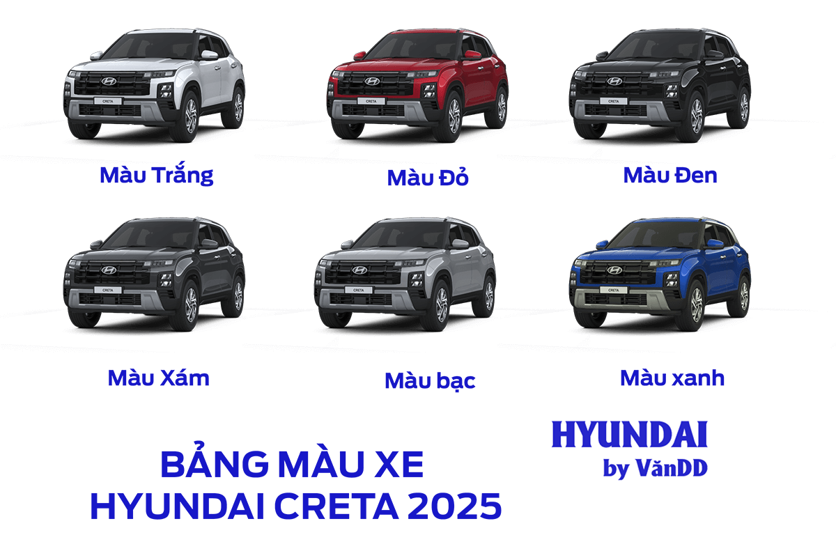 Bảng màu Hyundai Creta 2025