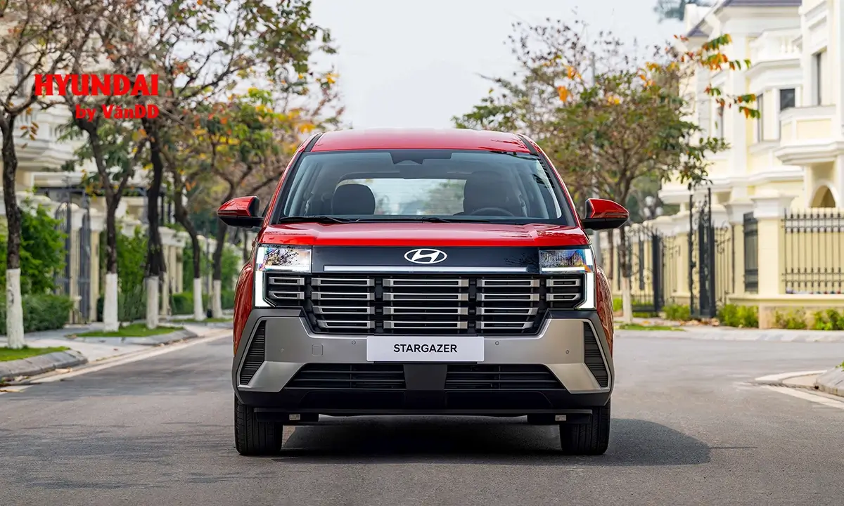 Đầu xe Hyundai Stargazer 2026 với các họa tiết 3D cực kỳ nổi bật