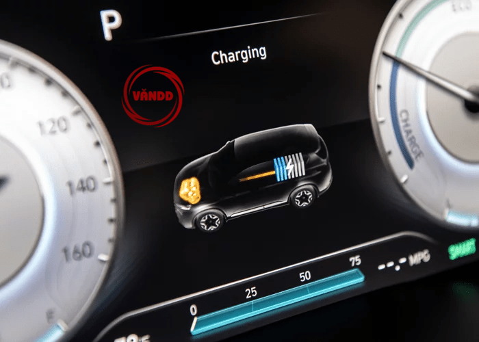 Hyundai SantaFe Hybrid 2023 Đồng hồ Hiển thị Tình trạng sạc và nguồn cấp điện cho xe SantaFe Hybrid 2023